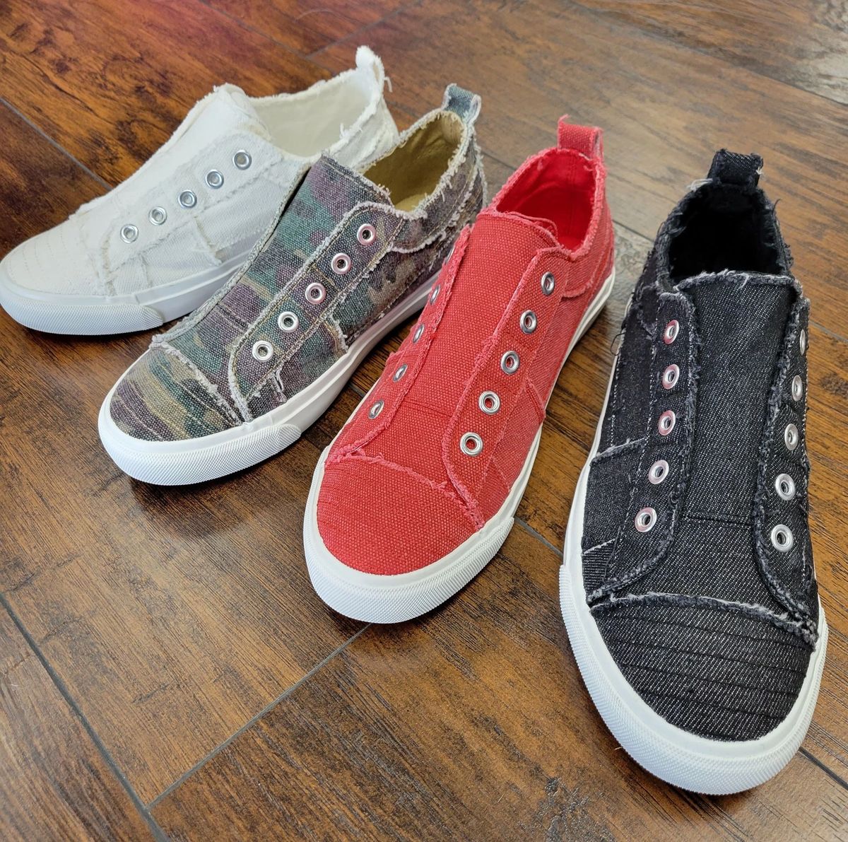 Corkys Babalu Shoe Red, White, Black, & Camo